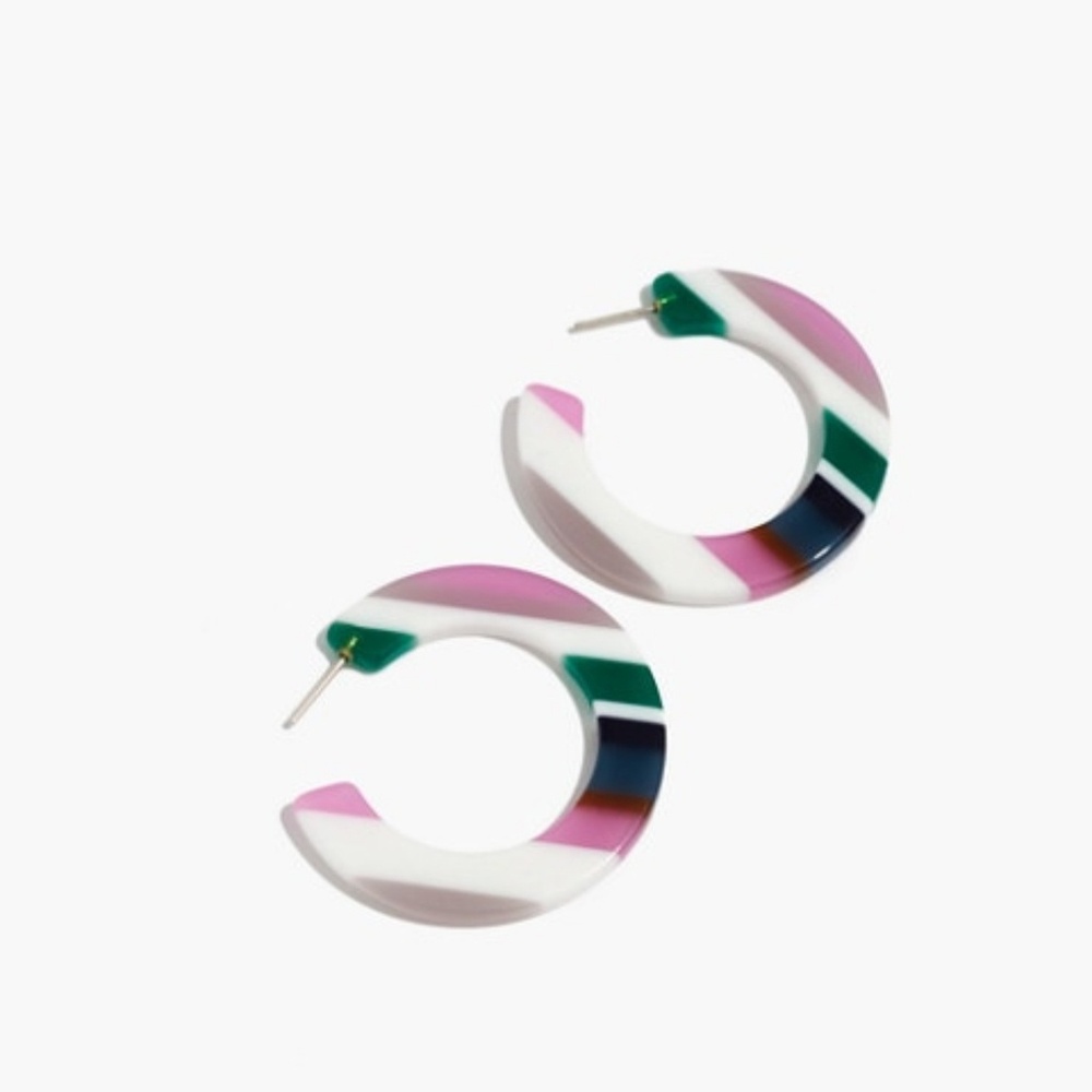 Madewell Striped Resin Hoop Earrings
